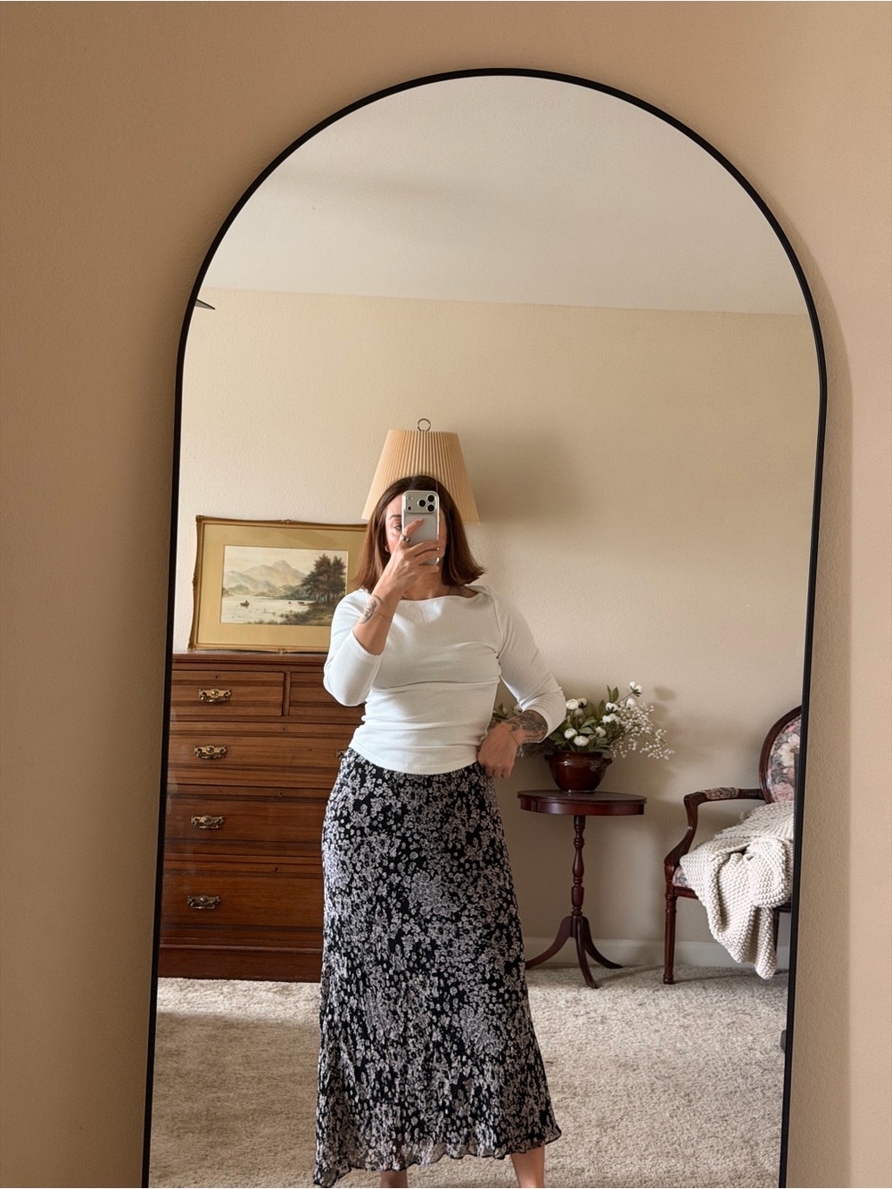 Vintage Victoria Holley black & white floral (practical magic style)